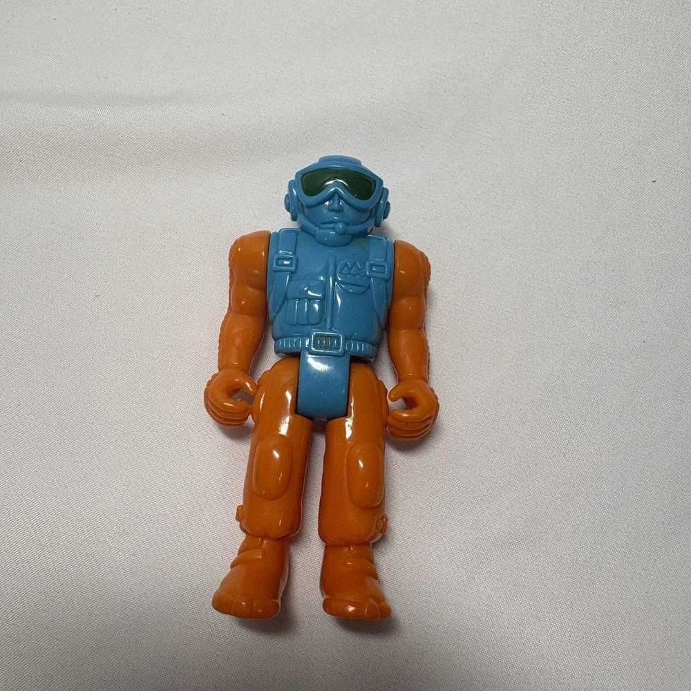 Vtg Arbys‎ Kids Meal Toy Recur Adventurer Plastic Figure Orange Blue Plastic Man